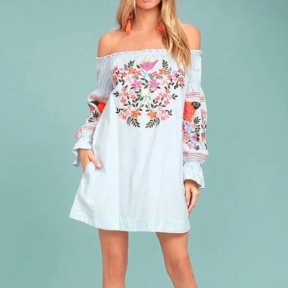 Free People Fleur du Jour Embroidered Mini Dress, Sz M, (DD 1088) - Picture 1 of 10
